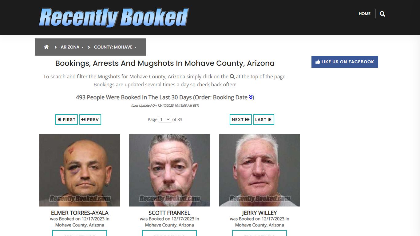 Recent bookings, Arrests, Mugshots in Mohave County, Arizona